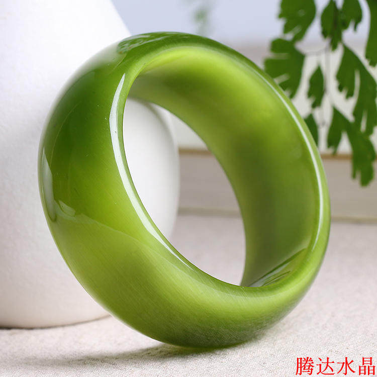 韩版军绿色水晶招桃花饰品手链
