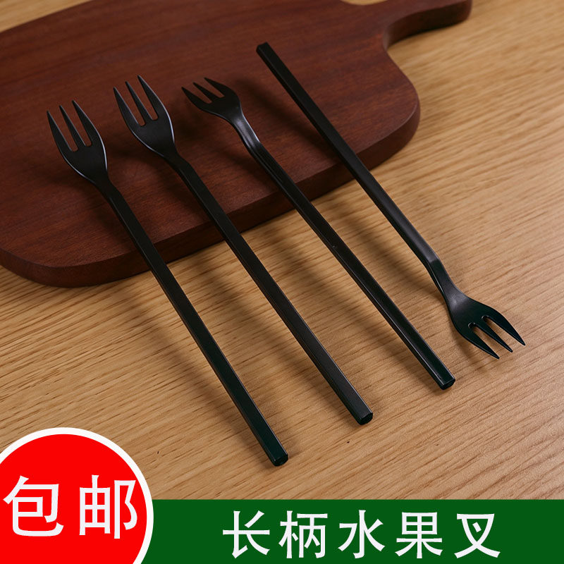 超长柄三齿叉一次性塑料