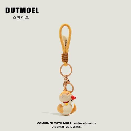 2025新款蛇年吉祥物小狗蛇点点包包挂饰娃娃公仔挂件情侣钥匙扣