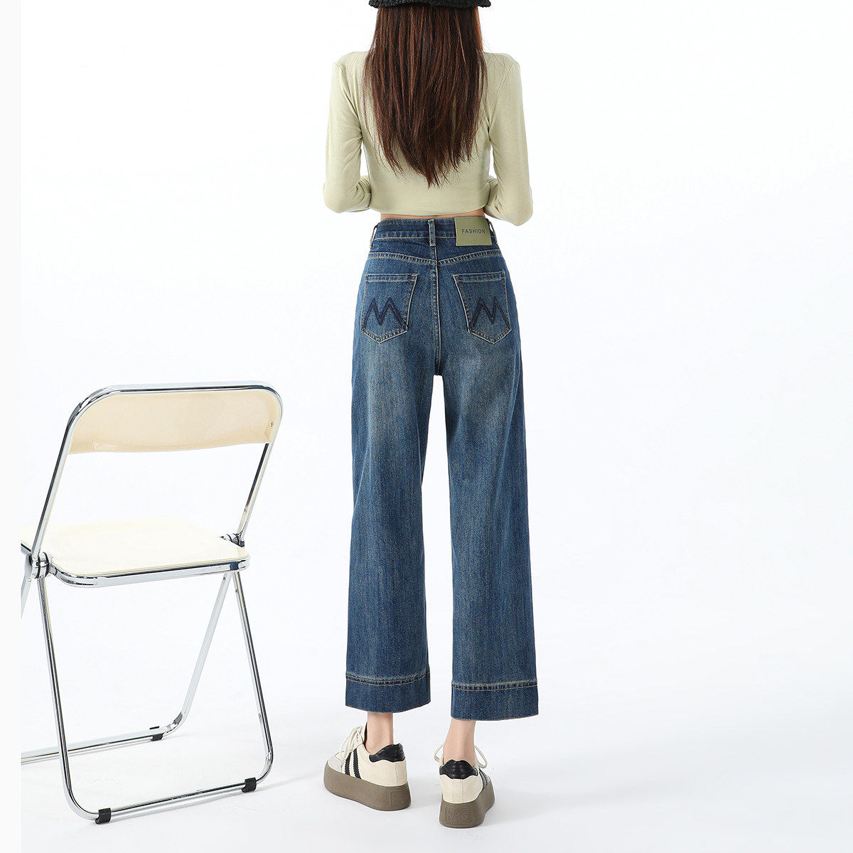 牛仔裤女夏薄款2025年夏季新款高腰显瘦宽松小个子阔腿九分直筒裤