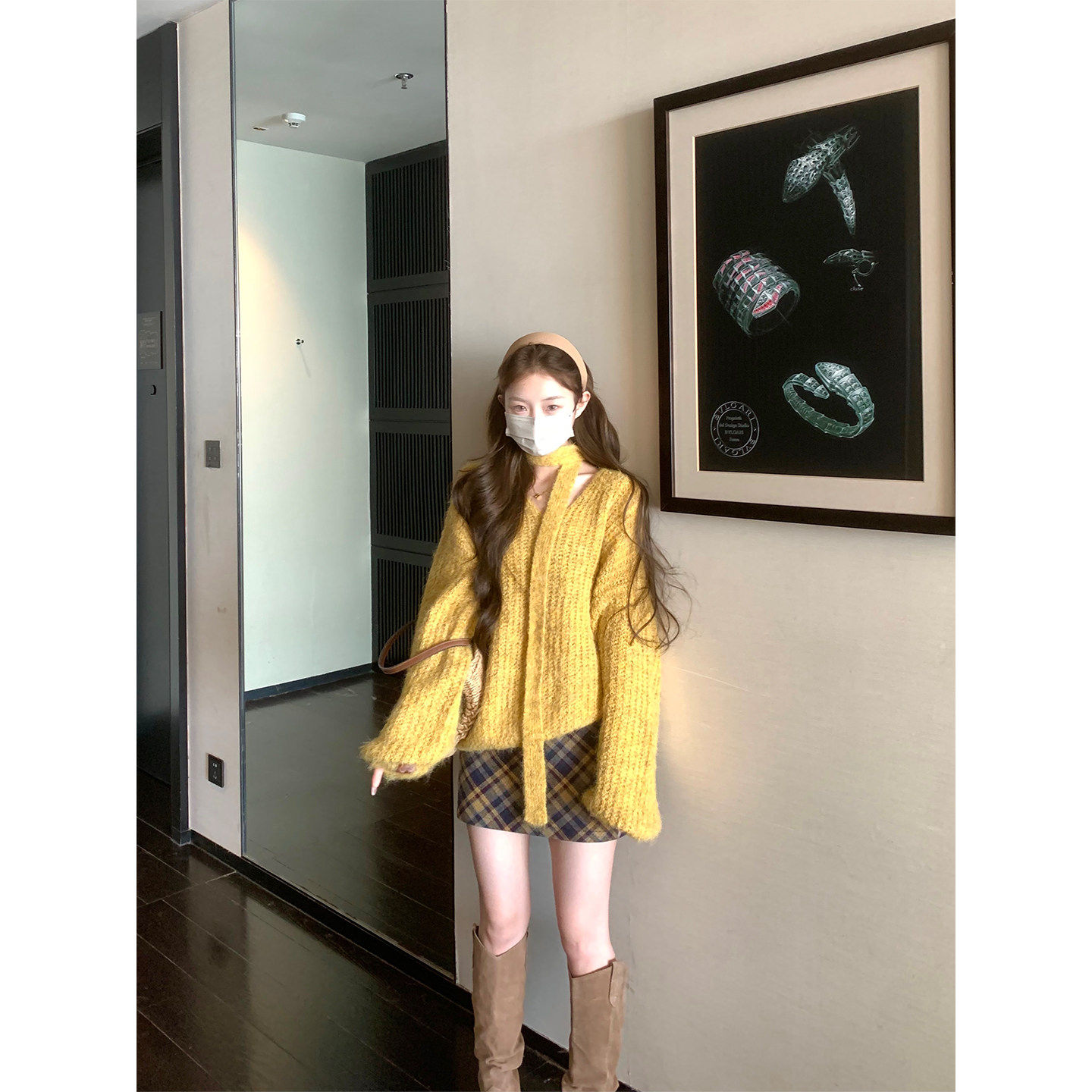 Xxiiuu 柔软亲肤 2026春季v领套头毛衣女针织打底衫外穿长袖上衣