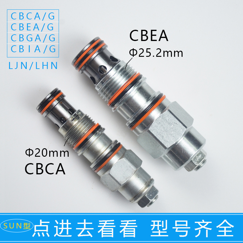 美国SUN RDBA-LBN直动式溢流阀插装阀工程机械液压配件零件