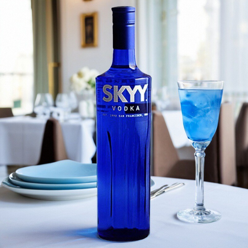 深蓝伏特加原味 SKYY VODKA 蓝天原味基酒鸡尾酒美国瓶装进口洋酒