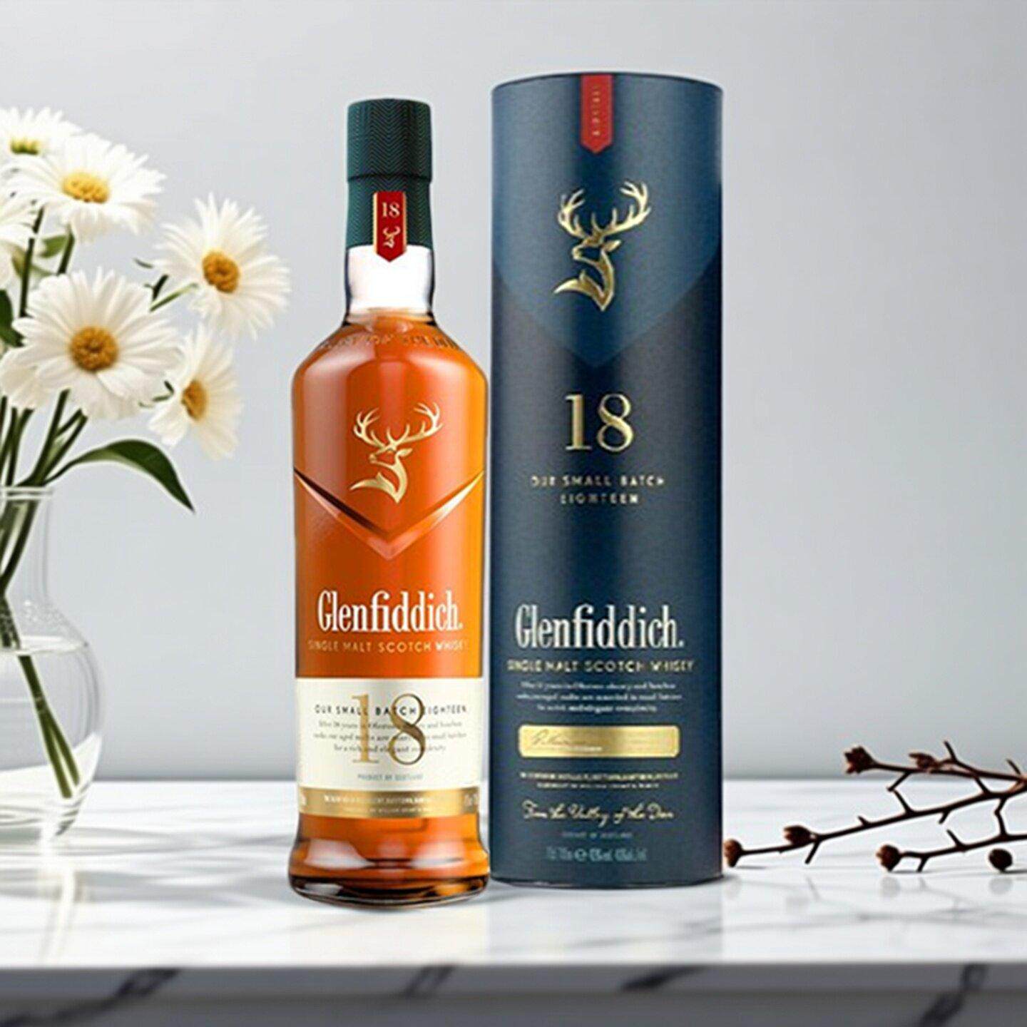 格兰菲迪18年单一纯麦芽苏格兰威士忌 Glenfiddich英国洋酒礼盒装