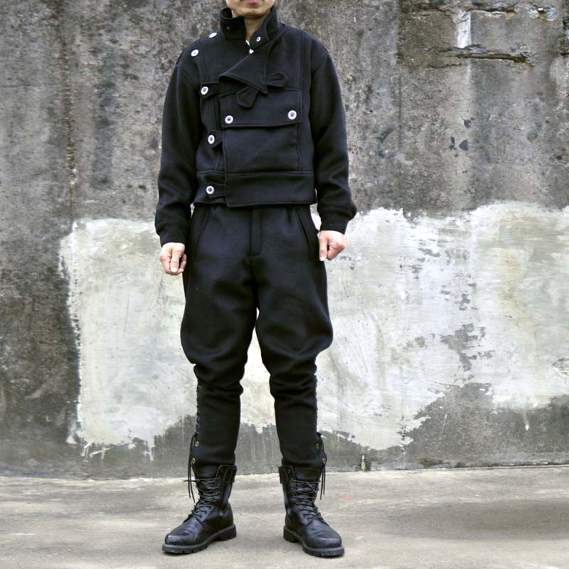 黑色毛呢马裤双层保暖冬季羊毛裤小脚裤灯笼裤靴裤骑马裤