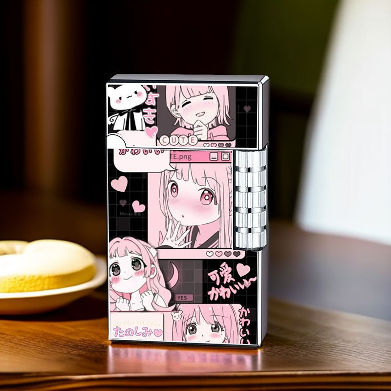 侧滑朗声二次元动漫美女打火机