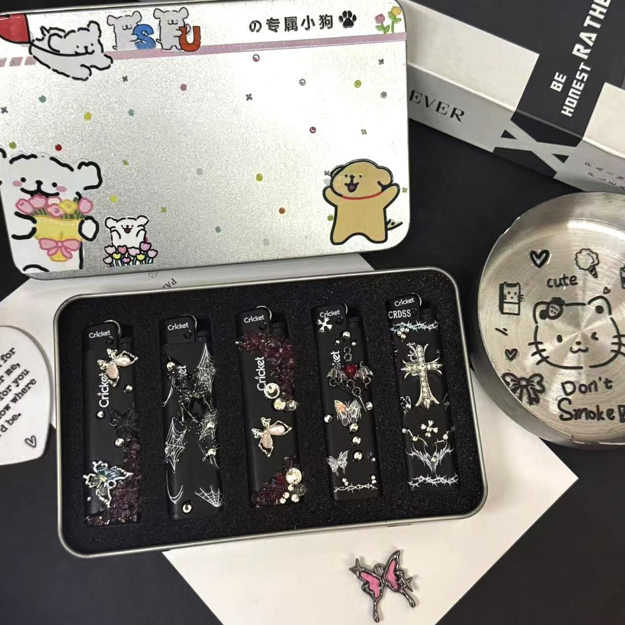 正品草蜢cricekt砂轮打火机创意一次性新款高颜值手工diy明火耐用