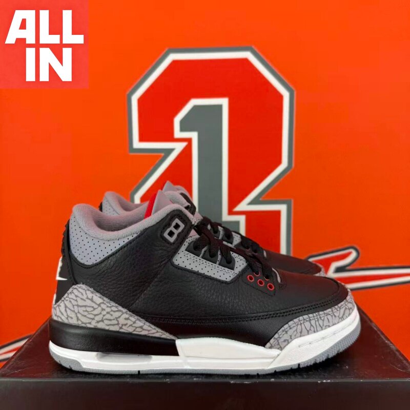 Air Jordan 3男女款大童黑水泥AJ3休闲气垫百搭篮球鞋DM0967-010