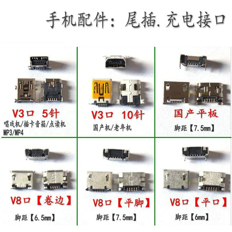 v3充电mini尾插mp3老年人USB接口图片