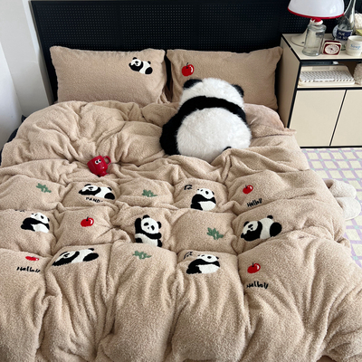 ins冬季加厚保暖牛奶绒四