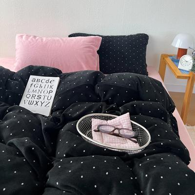 ins风加厚牛奶绒床单四件