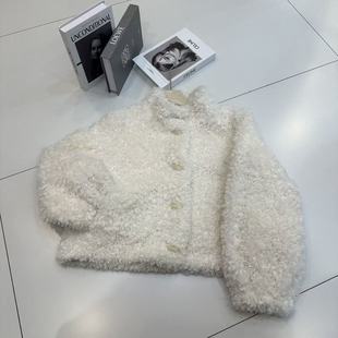 宽松休闲百搭立领长袖 韩版 皮毛一体外套女 新款 2025冬季