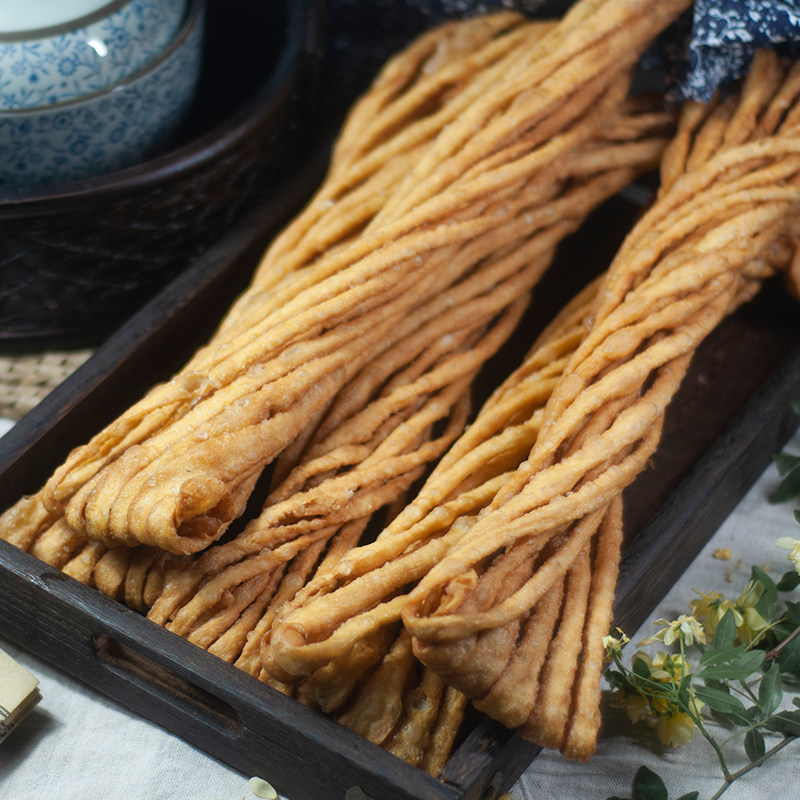 南通特产手工油炸粗馓子海安传统点心零食散子江苏小吃香酥脆600g