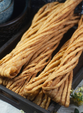 南通特产手工油炸粗馓子海安传统点心零食散子江苏小吃香酥脆600g