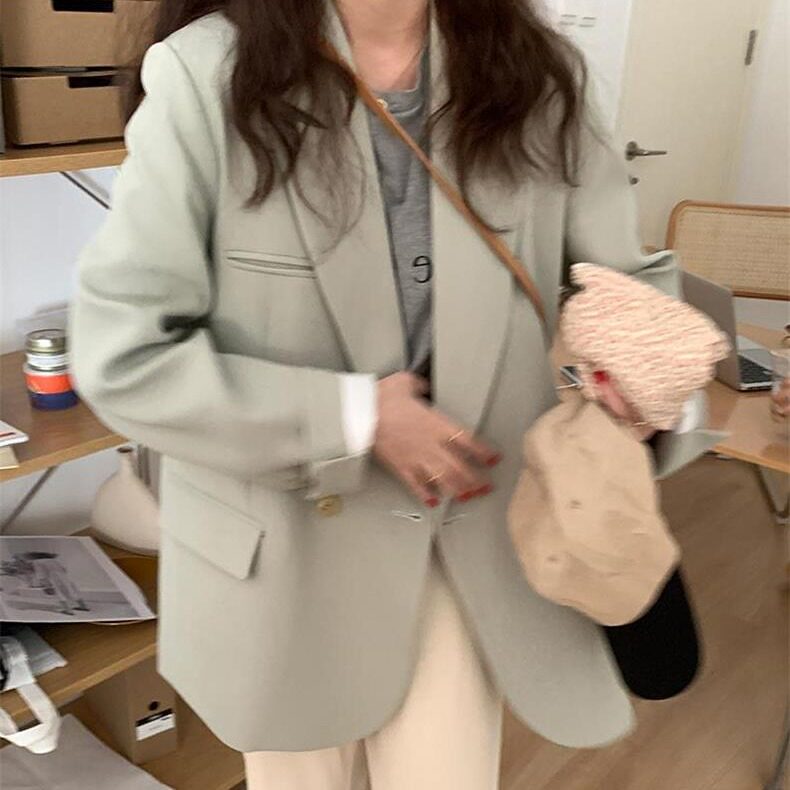 韩国小众设计秋款高级炸街宽松气质轮廓休闲西装外套2026秋季新品