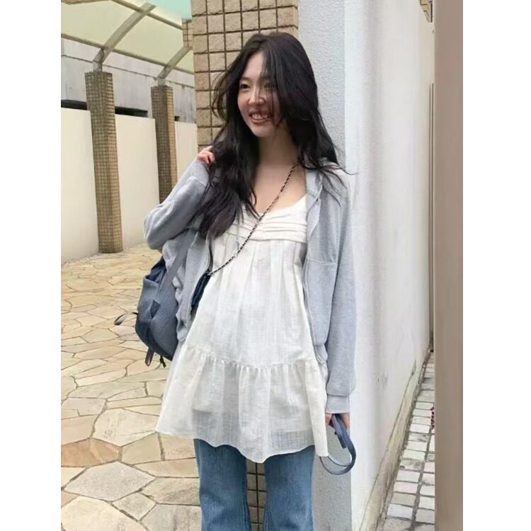 韩国ins纯色气质百搭蕾丝吊带休闲短裙显瘦裙连衣裙2026夏季新品