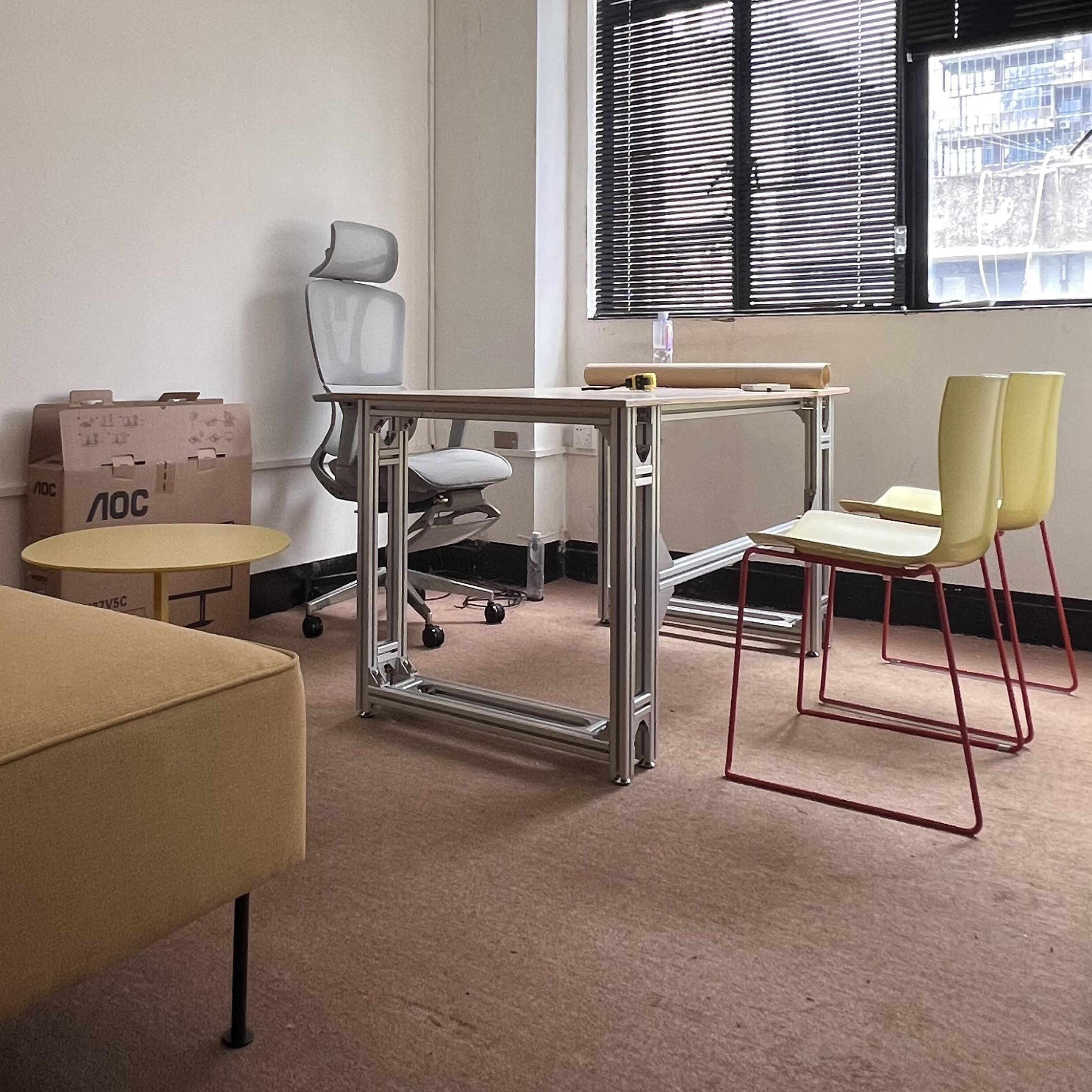 设计师铝材桦木书桌简约大桌办公室海洋板办公桌创意家用电脑桌子