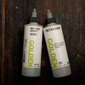 GOLDEN高登丙烯颜料缓干媒介3580稀释剂3590助流剂118ml 237ml