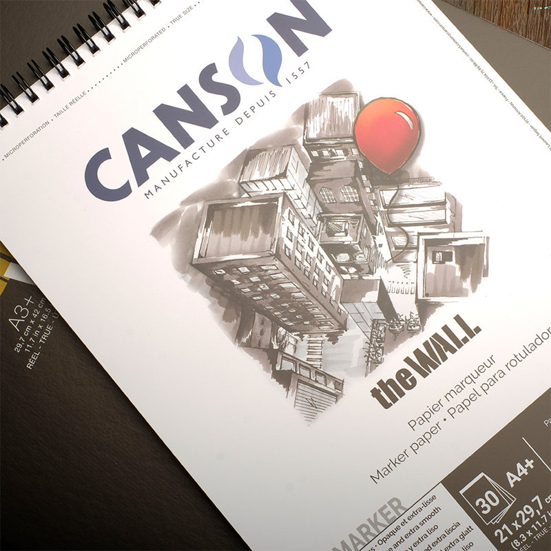 CANSON康颂马克笔专用本A4动漫设计绘图美术生绘画本a3线圈本细纹