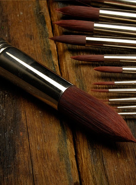 西班牙进口ESCODA尼龙毛圆尖头水彩笔勾线笔水粉丙烯画笔油画1975