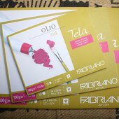 意大利进口FABRIANO飞碧纳油画颜料本300g无酸四面封胶亚麻布纹理