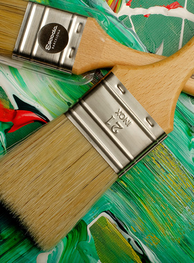 进口笔皇ESCODA猪鬃油画刷子硬毛刷丙烯板刷美术画画颜料画刷短柄