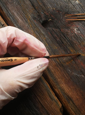 西班牙笔皇ESCODA牛耳毛油画拖线条笔长锋勾线描边笔短杆画笔6115