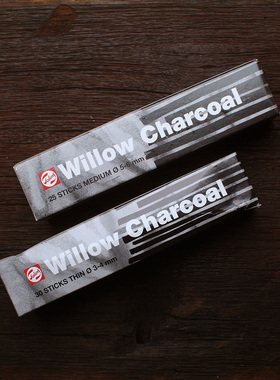 原装进口Talens荷兰泰伦斯棉柳木碳条速写素描用炭棒绘画木炭条