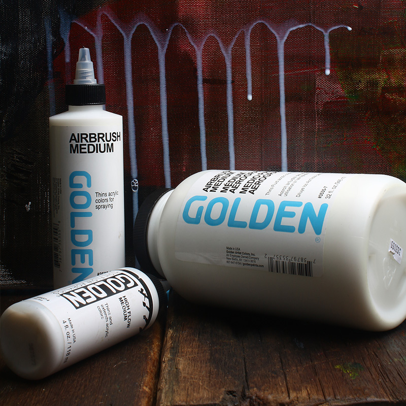 进口golden高登喷枪媒介丙烯颜料
