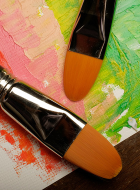 西班牙进口escoda水彩笔尼龙毛平锋水粉笔丙烯油画笔短杆1512