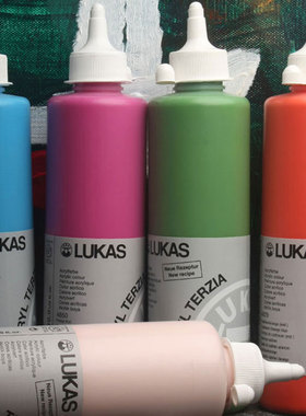 原装进口德国lukas卢卡斯丙烯画颜料美术生专用500ml专业墙绘涂鸦