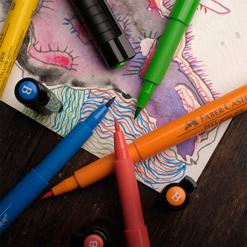 德国辉柏嘉软头马克笔单支PITT artist Pen Brush彩色墨水秀丽笔