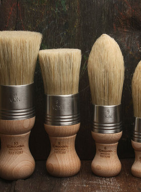 进口西班牙Escoda笔皇猪鬃油画刷大号平头圆头短柄画刷7601 7701