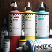 美国进口golden高登丙烯颜料高流质液体喷漆颜料diy手绘改色473ml