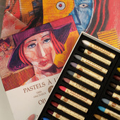 法国sennelier申内利尔油画棒套装 重彩油性色粉24色风景人物珠光