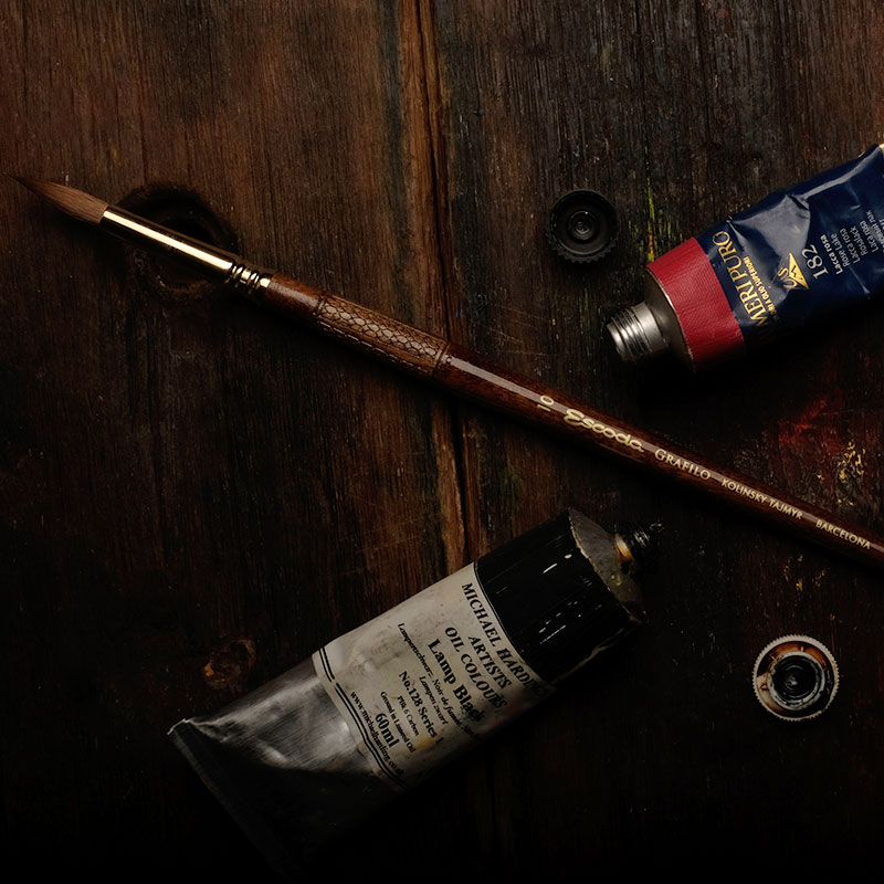 Escoda笔皇貂毛古典水彩笔油画笔