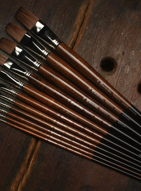 进口西班牙escoda笔皇油画笔平头仿貂毛丙烯水粉水彩笔纤维毛3043