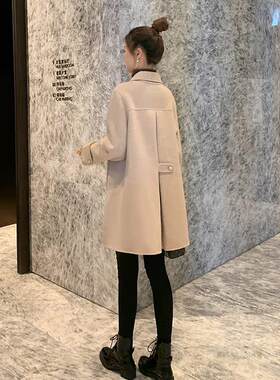 2024新款女装斗篷毛呢外套中长款