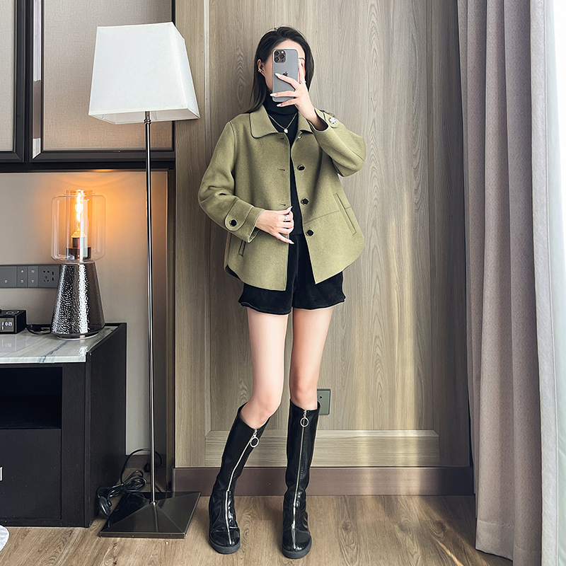 小个子羊毛呢外套女短款时尚减龄