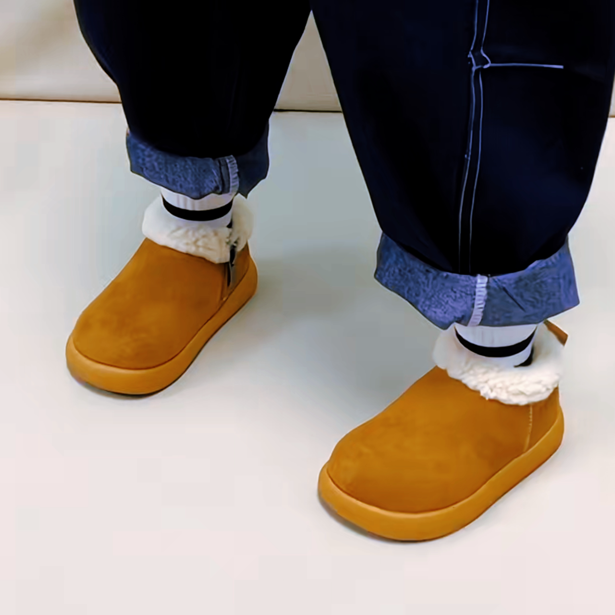 新款女鞋小童雪地靴 2025 新款勃肯鞋加绒加厚女童冬季防滑棉鞋