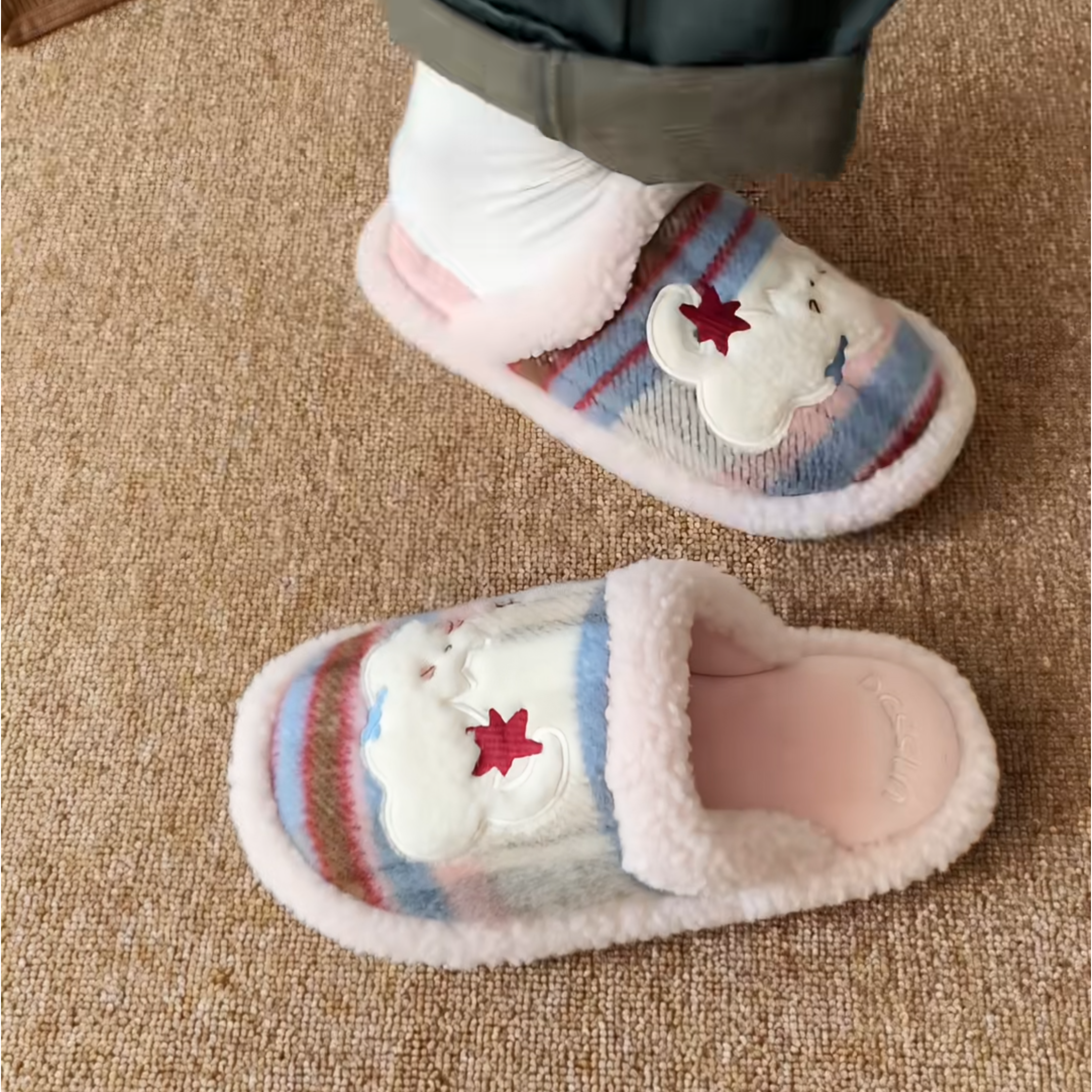 2025 冬季毛绒棉拖鞋 男女平底毛毛拖 可外穿时尚保暖居家拖2026