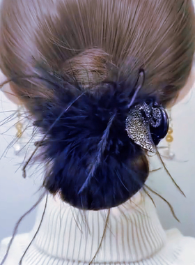 丸子头抓夹半扎发水钻气质高级感爱心发夹2024新款侧边夹刘海夹