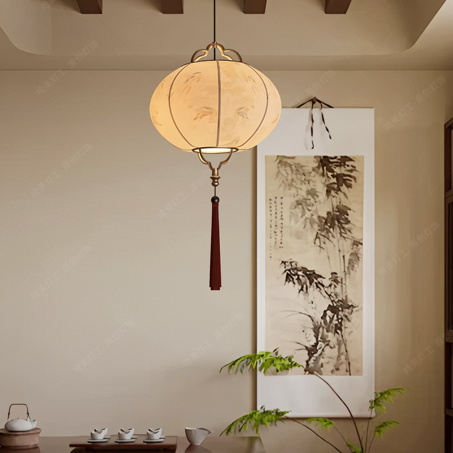 宋代美学吊灯禅意风格民宿艺术灯图片