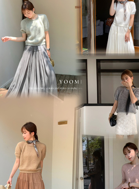 OMINI-镂空设计感休闲2025初秋上新短袖T恤（含35羊毛）M13100-SR