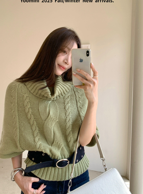 OMINI-花七分袖氛围感2025秋上新保暖毛衣（含35羊毛）Y17173-DSH