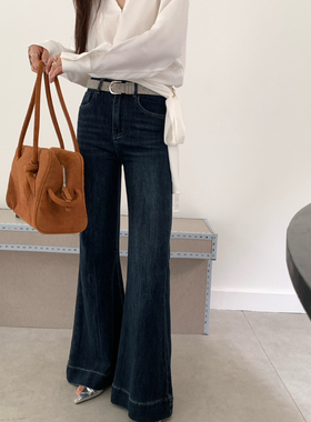 YOOMINI-松休闲深灰牛仔裤2025初秋上新牛仔裤(配皮带)Y18948-DSH