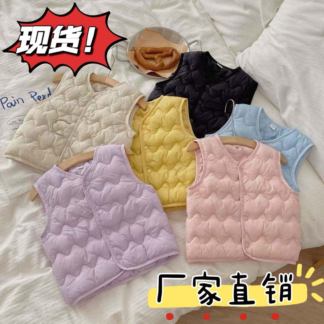 儿童羽绒棉马甲宝宝秋冬背心男女羽绒马甲