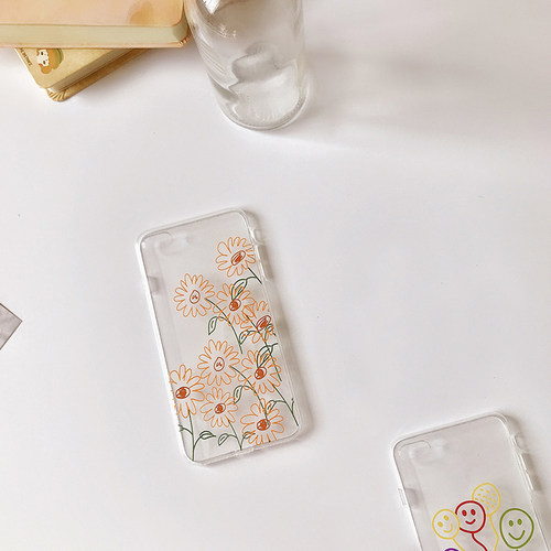 手绘小花雏菊适用16苹果13手机壳pura70华为nova13红米note14魅族21小米15荣耀300 vivox100透明麦芒20畅享70
