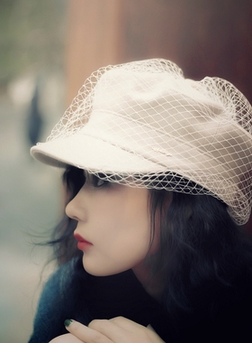 MING 眩晕水手 l 刚柔相济秋冬网纱羊毛混纺水手美帽鸭舌帽显脸小