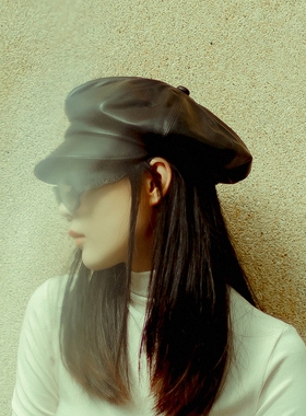 MING 曼彻斯特 l 小羊皮高级休闲真皮英伦短檐百搭秋冬报童贝雷帽